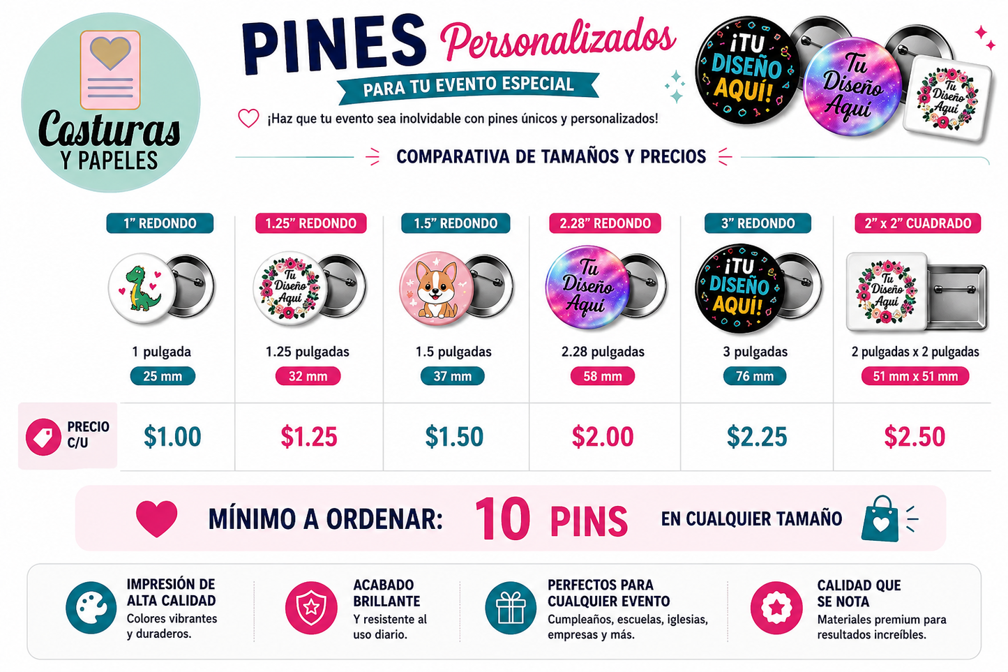 Pines Personalizados – Diseña el Tuyo